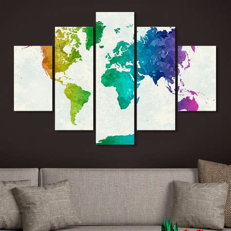 Map Of Colors Piece Canvas Art Wall Decor Ca Go Canvas