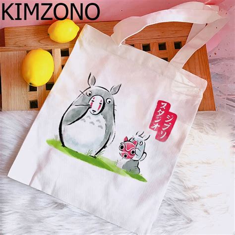 Studio Ghibli Totoro Spirited Away Shopping Bag Canvas Eco Bolso