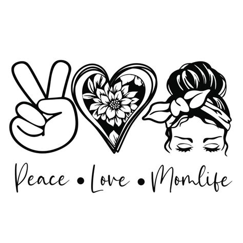 Magnolia Design Co Silk Screen Reusable Adhesive Stencil Peace Love Mom