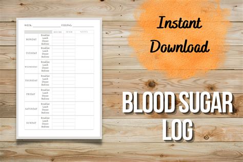 Blood Sugar Log Graphic By AscendPrints Creative Fabrica