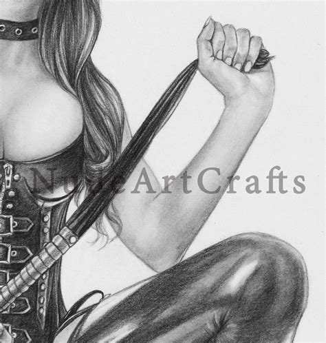 Dominatrix Original Art Hand Drawing Mature Femdom Art Etsy Uk