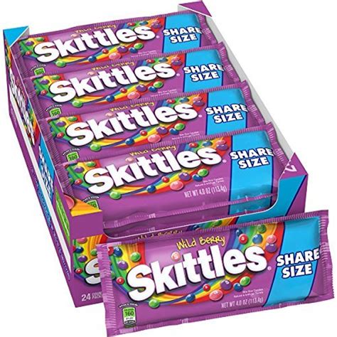 Skittles Wild Berry Candy 4 Ounce 24 Share Size Packs By Skittles Awesome Products