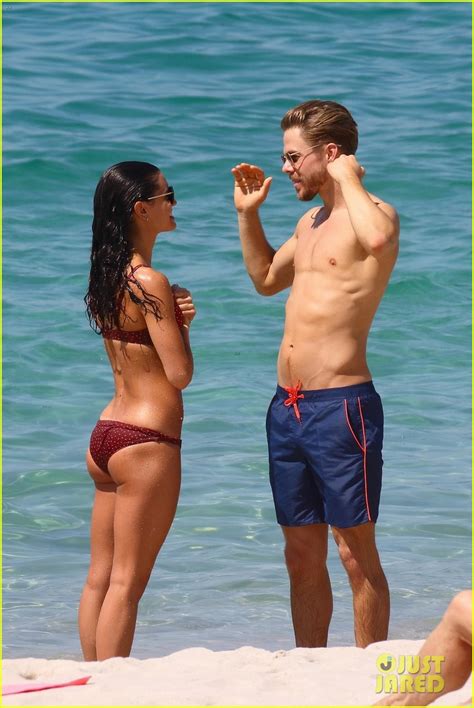 Photo: shirtless derek hough hits the beach with girlfriend hayley ...