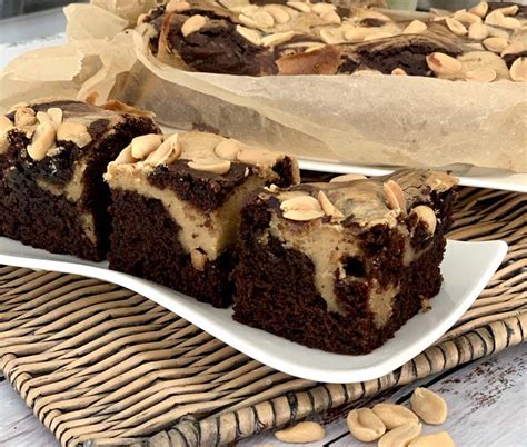 Peanut Butter Chocolate Brownies Erdnuss Schoko Schnitten Usa