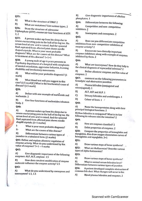 Solution Biochemistry St Year Mbbs Important Past Papers Questions