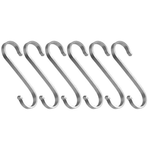 6pcs S Hooks S Shape Metal Hooks Heavy Duty 304 Stainless Steel Flat