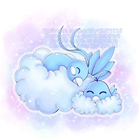 Altaria and Swablu fan art by ShiniShine on DeviantArt