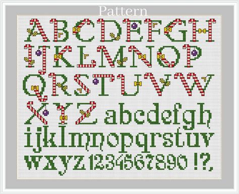 Christmas Alphabet Cross Stitch Pattern Christmas Fonts Cross Stitch