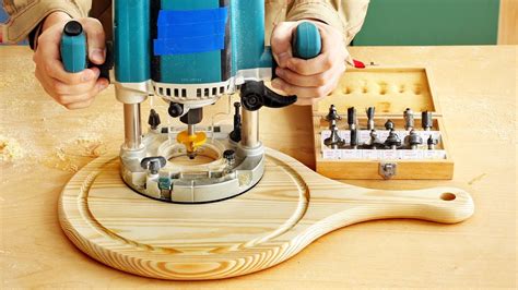 Фрезерование разделочной доски и паза по кругу, milling round groove in ...
