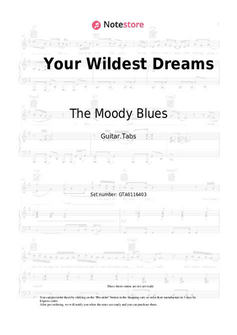 Your Wildest Dreams tabs guitar The Moody Blues in Note-Store.com ...