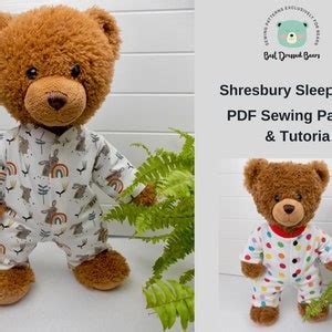 Teddy Bear Sleepsuit Onesie Pdf Pattern Fits Inch Teddy Bears