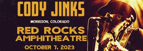 Cody Jinks Tickets | 7 October 2023 | Red Rocks Amphitheatre