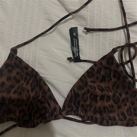 ARK SWIMWEAR Leopard Tie Bikini Top And Bottom Depop