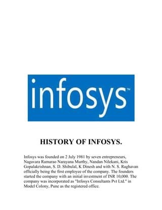 History of infosys | PDF