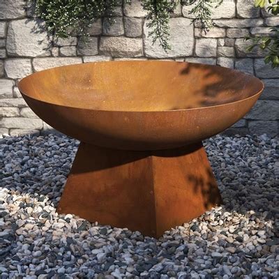 Wood Burning Laser Cut Design Oxidised Corten Steel Swallows Globe Fire Pit