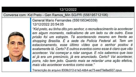 General golpista vibrou após quebra quebra na PF Pau tá comendo