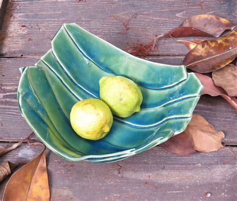 Green Decorative Ceramic Bowl Serving Bowl Fruit Bowl | Etsy