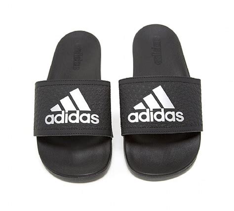 Adidas Originals Womens Adilette Cloudfoam Slides Black Silver