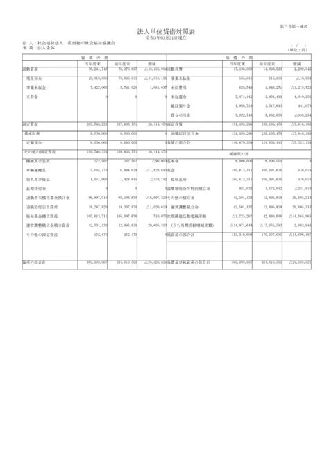 予算書･決算書計算書類･監事監査報告書 南房総市社会福祉協議会