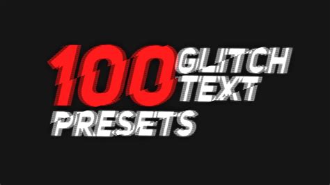 Glitch Text Presets Pack After Effects Presets Motion Array