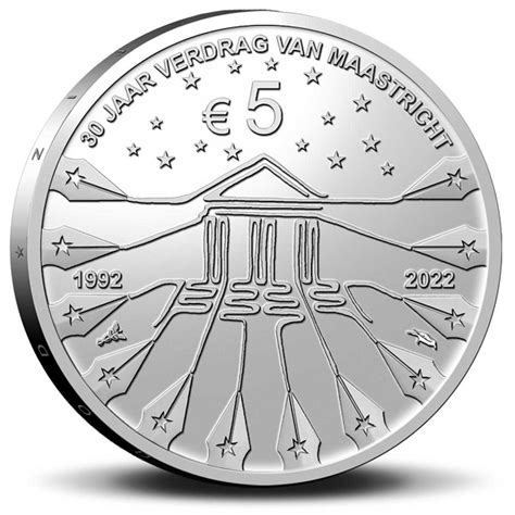 Euromunten Nederland 2022 5 Euro Coincard Verdrag Van