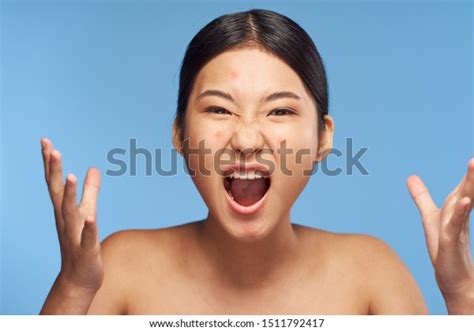 Beautiful Woman Asian Appearance Naked Shoulders Stock Photo Shutterstock