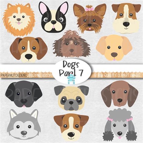 Dog Faces Clipart-cute Puppy Faces Clipart-dog Clip Art-puppy - Etsy