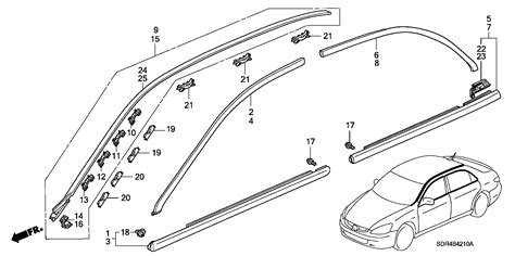 Honda Accord Molding Assy L Drip Side Body 73162 SDA A01 Honda