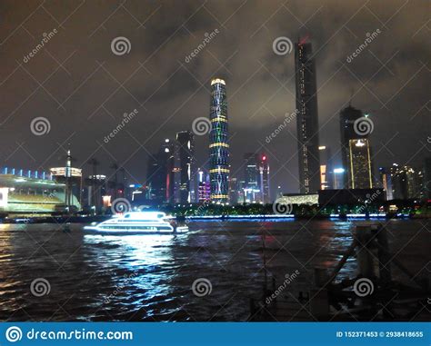 Guangzhou Pearl River Night Scene Editorial Stock Photo Image Of