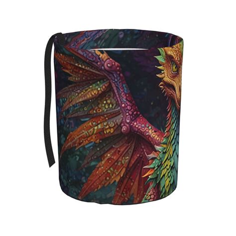 Fuzoiu Whimsical Dragon Color Cool Print Car Trash Canleakproof Car