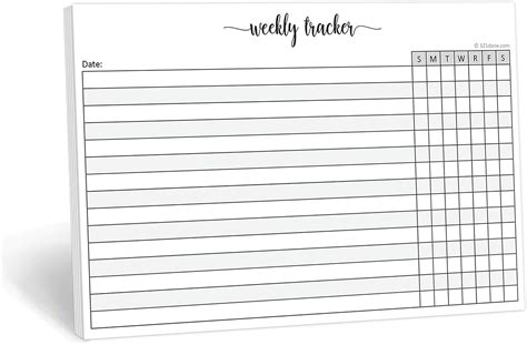 Amazon 321Done Weekly Tracking Notepad 50 Sheets 8 5 X 5 5