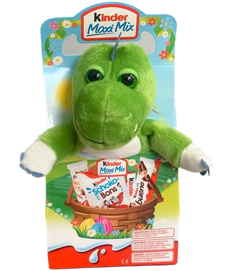 Kinder Maxi Mix с Мягкой Игрушкой Зелёный Динозавр 4s 133g — Купить ...