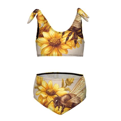 Bee Daisy Flower Girl S Piece Bikini Set Beach Sport Swimsuit Swimwear Y Cm Walmart