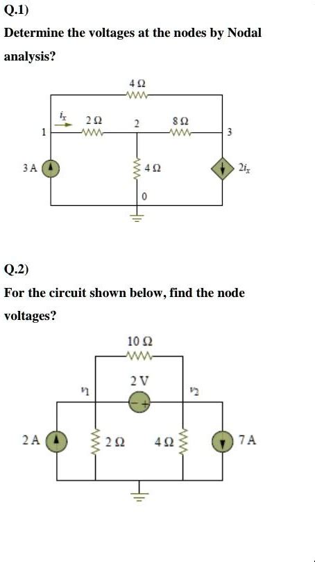 Solved Q Determine The Voltages At The Nodes By Nodal Analysis