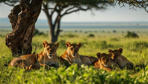 Premium Photo | A powerful scene of a pride of African lions