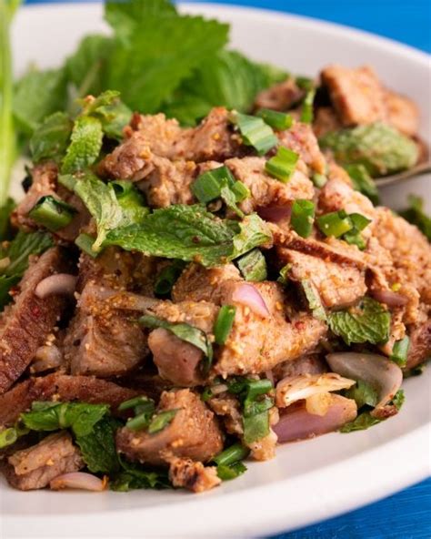 Thai Grilled Pork Salad Moo Nam Tok Marion S Kitchen Recipe