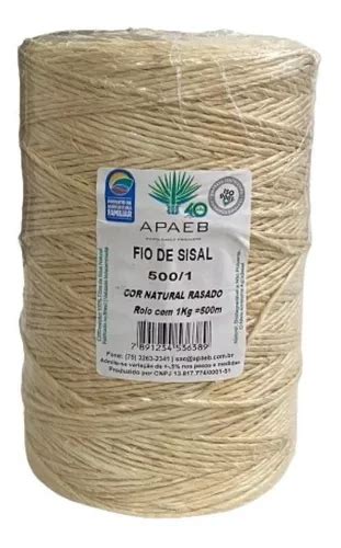 Barbante Sisal 2mm Rolo 500 Metros Artesanato Fio Rasado Parcelamento