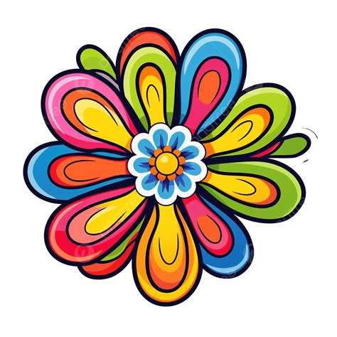 Groovy Flower Power Sticker Flower Clipart Sticker Clipart Power