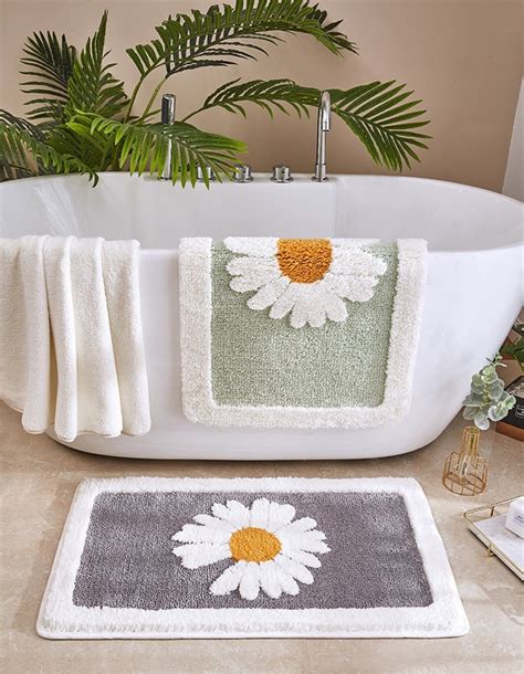 Bathroom Door Entrance Mat Daisy Bath Rug Unilovers