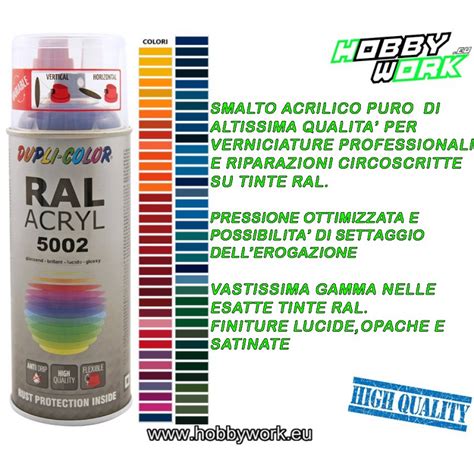 Dupli Vernice Spray Ml Smalto Professionale Ral Acryl Tinte Ral