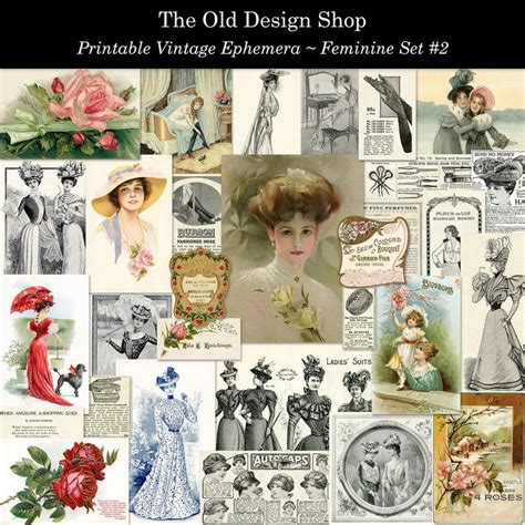 Vintage Feminine Set 2 Printable Ephemera Victorian Etsy In 2020