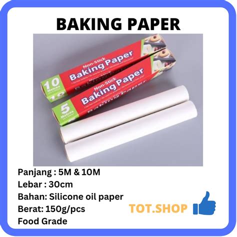 Jual Baking Paper Kertas Baking Kertas Roti Alas Roti Silicone Oil