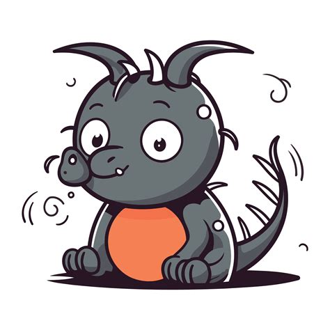 Cartoon Illustration of Cute Little Dragon Animal Character Mascot ...