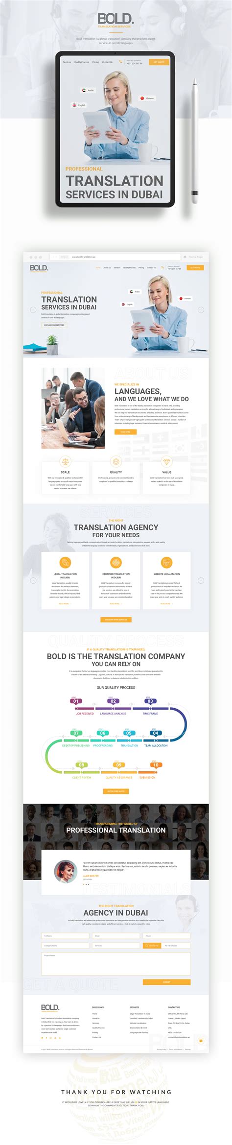 Bold Translation Services Website Design On Behance