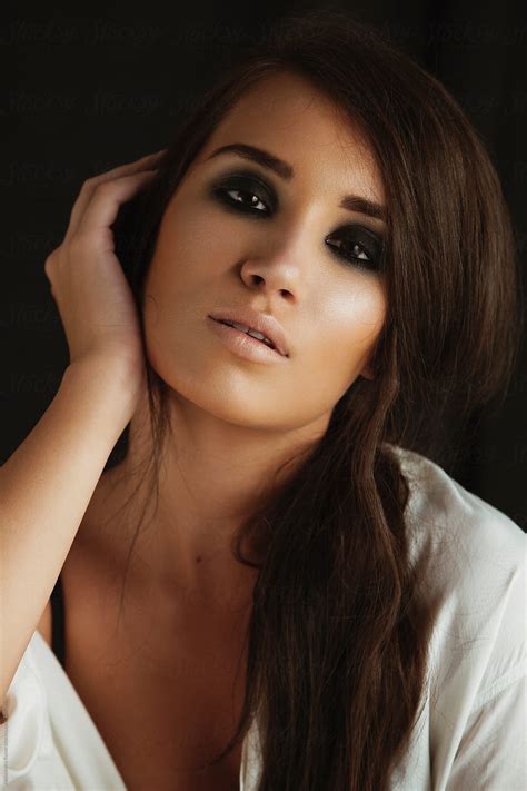 Beautiful Brunette Woman Portrait By Alexandra Bergam Beauty Woman