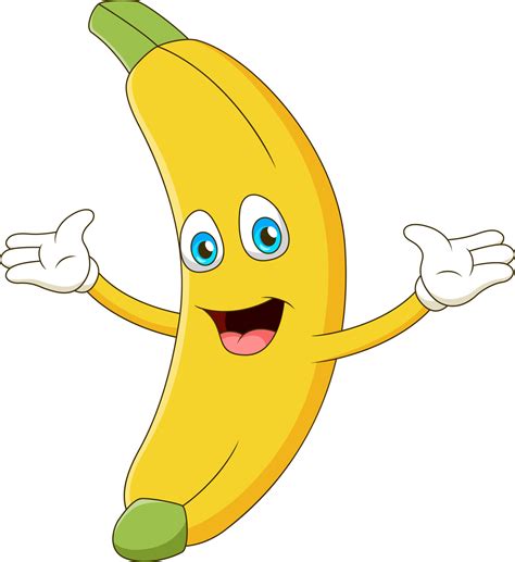 Cute banana cartoon smiling. Cartoon cute fruit mascot illustration ...