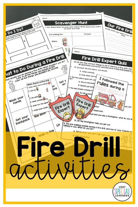 Fire Drill Activity Pack Fire Drill Teacher Lesson Plans Teaching Tips