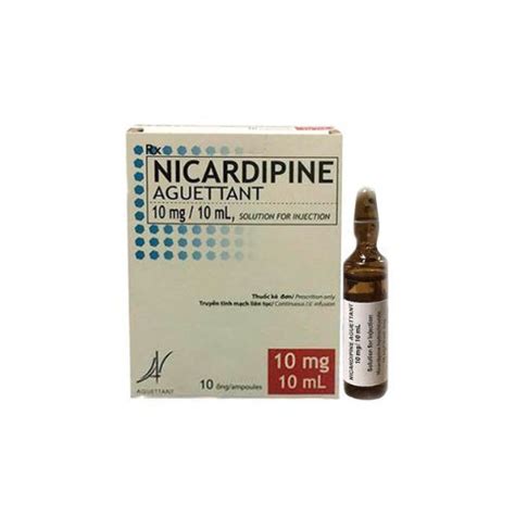 Dung Dịch Tiêm Truyền Tĩnh Mạch Nicardipine Aguettant 10mg10ml Hộp 10