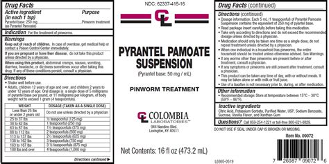 Ndc Pyrantel Pamoate Label Information Details Usage