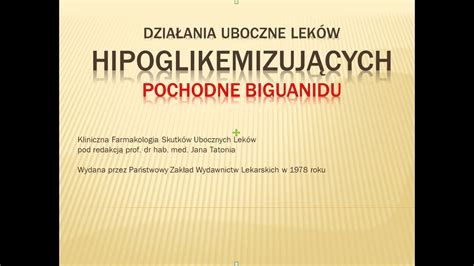 28 KF Dzałania uboczne leków HIPOGLIKEMIZUJĄCYCH Pochodne